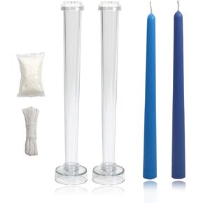 2pcs Taper Candle Mold, 10.2 Inch Clear Plastic Tapered Candlesticks Candle Molds, for Wedding, Parties, Dinner, Home Decor