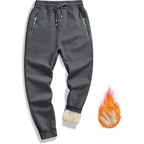 بنطلون رياضي رجالي من STICKON مبطن بقماش الشيربا، سروال شتوي دافئ من الصوف in Kuwait