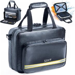 5200℉ Fireproof Document Bag with Lock - Important Document Organizer - Fireproof Document Box Large Fireproof Bag with 20 Pockets -Fireproof Folder Safe Bag for Home Documents Office