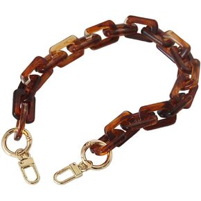 17.7 inch Retro Tortoise Shell Pattern Resin Replacement Purse Chain Strap Shoulder Cross Body Bag Handbag Strap DIY Accessories