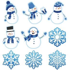 45 Pcs Winter Cutouts, Snowflake Accents Paper Cutouts Name Tags Seasonal Bulletin Board Tree Displays Classroom Decoration for Teacher Student Homeschool Holiday Christmas Supplies (Snowflake Style)