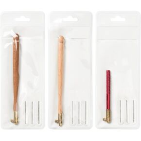 Tambour Hook with Tambour Needle, 3Pcs Tambour Embroidery Kit with 9 Needles 70 100 120 Embroidery Beading Crochet Tools, French Embroidery Kit for Embroidery Sequin Beading Knitting DIY Sewing