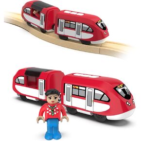 Motorized Locomotive Train for Wooden Track, Battery Operated Train Toys for Toddlers, Magnetic Train Set Compatible with Thomas, Brio, Chuggington, Electric Train for Kids Age 3 and Up