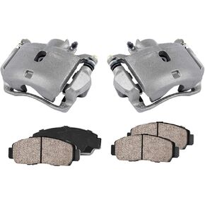 Callahan CCK11164 [2] FRONT Premium Loaded OE Caliper Assembly Set + Quiet Low Dust Ceramic Brake Pads