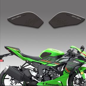 ليلة القط متوافق ZX-6R دراجة نارية خزان الوقود وسادة عدة الجانب الوقود الركبة الحرس ملصق خزان الوقود حامي (أسود أخضر)