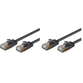 Monoprice SlimRun Cat6A Ethernet Patch Cable - Network Internet Cord - RJ45, Stranded, STP, Pure Bare Copper Wire, 36AWG, 1ft, Black