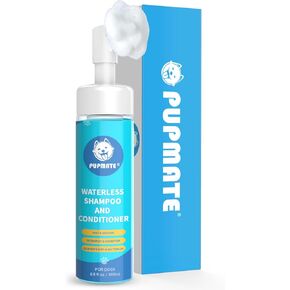 PUPMATE Paw Cleaner | No-Rinse Foaming Cleanser for Dogs Cats | Large 6.8 fl oz | Safe Paw Washer | Quickly Clean Pet Paws | Pleasant Smell | Bottle with Removable Soft Silicone Brush