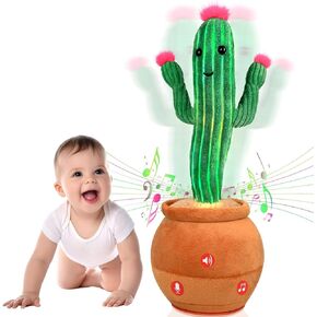 Cactus Baby Toy, Singing Talking Mimicking, Music Light Repeat What You Say, Funny Gag Gifts for 3 4 5 6 7 8 9 Year Old Boys Girls Toddlers Kids Babies