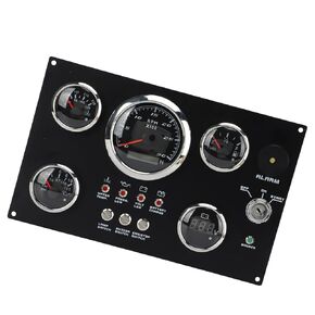 5in1 Dashboard Gauge Set, IP67 Waterproof Digital Gauge Cluster Engine RPM Fuel Level Oil Pressure Water Temp Voltage Meter Replacement for RV Boat Yacht
