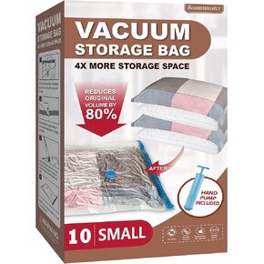 Vacuum Storage Bags, 10 Jumbo Space Saver Bags Vacuum Seal Bags with Pump, Space Bags, Vacuum Sealer Bags for Clothes, Comforters, Blankets, Bedding