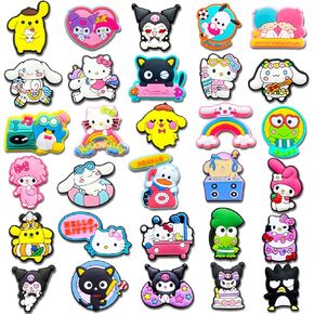 30PCS Anime Shoe Decoration Charms for Croc Clog Sandals