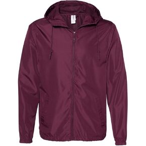 Independent Trading Co. Lightweight Windbreaker Zip Jacket M Maroon