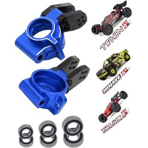 Aluminum Rear Steering Knuckles Caster Blocks C-Hubs Upgrades Part for Arrma 1/8 Typhon Talion 6S BLX,1/7 Felony Mojave Infraction Limitless 6S BLX,Replace AR330193 (Black)