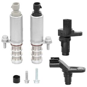 VVT Intake & Exhaust Camshaft Position Actuator Solenoid with Camshaft Sensor and Engine Crankshaft Sensor Kit Fit for Chevy,for GMC,for Pontiac,for Satum,for Buick#OE 12655420 12655421 907-799