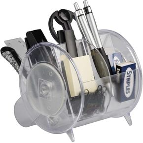 JAM Paper Desk Organizer Supply Set - 5 x 5 x 5 - Round - Clear - Sold Individually