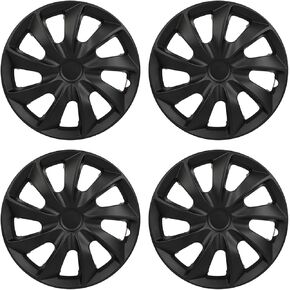 SCITOO 4pcs Set of 15-Inch Gloss Black & Silver Wheel Rim Cover Hubcaps can be Easily Installed on Car Truck SUV,Suitable for a Variety of Models,Beautiful and Rust-Proof.