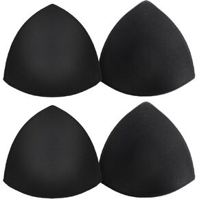 2 Pairs Bra Pad Inserts, Black Triangle Sports Bra Inserts for Women Removable Breast Enhancers Inserts Push Up Breast Bra Insert Pads for Dresses Swimsuits Bikini
