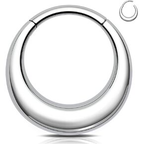 Melighting 16G Septum Ring Titanium G23 Septum Jewelry Cartilage Earring 8/10 mm Daith Earring Septum Clicker Daith Piercing Jewelry for Women