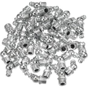 X AUTOHAUX 50 Pcs M8x1.25 Grease Nipple Fitting Bend 45 Degree Angle Galvanized Steel Grease Zerk Fitting Adapter for Car Truck Automotive Mechanical Lubrication