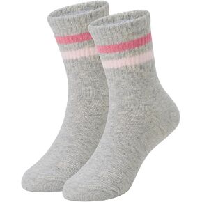 American Trends Toddler Girls Socks with Retro Colorful Stripes Hearts Crew Athletic Socks for Kids