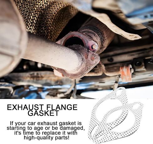 Mandark 2PCS Car Exhaust Gasket, 3.0 Inch Vehicle Exhaust Flange Gasket with 2-Bolts, Automotive High Temp Exhausting Manifold Gasket Accessories, Universal for SUV, Sedan, Truck in Saudi Arabia