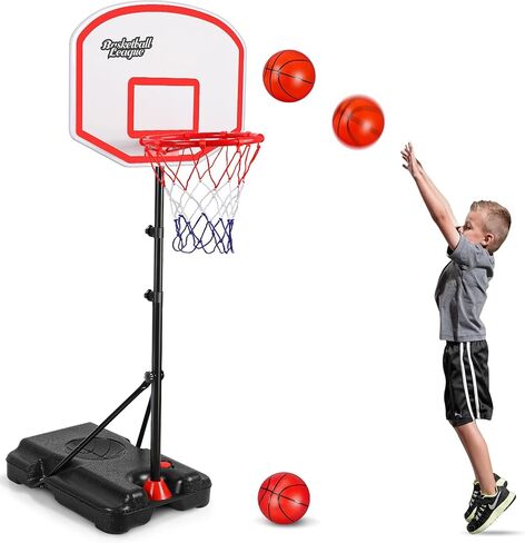 AOKESI Toddler Basketball Hoop Indoor for Age 1-3, Adjustable Mini Basketball Hoop, Kids Basketball Goal Outdoor Sport Poolside Game Birthday Christmas Toys Gifts for Baby Boys Girls 2 3 4 5 in Saudi Arabia