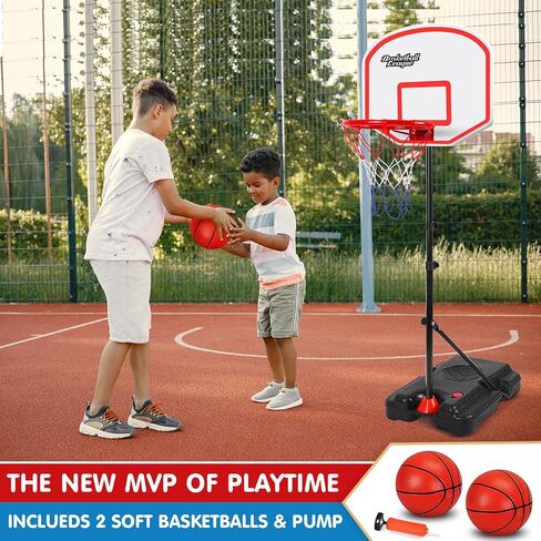 AOKESI Toddler Basketball Hoop Indoor for Age 1-3, Adjustable Mini Basketball Hoop, Kids Basketball Goal Outdoor Sport Poolside Game Birthday Christmas Toys Gifts for Baby Boys Girls 2 3 4 5 in Saudi Arabia