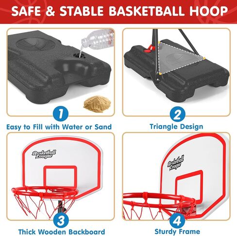 AOKESI Toddler Basketball Hoop Indoor for Age 1-3, Adjustable Mini Basketball Hoop, Kids Basketball Goal Outdoor Sport Poolside Game Birthday Christmas Toys Gifts for Baby Boys Girls 2 3 4 5 in Saudi Arabia