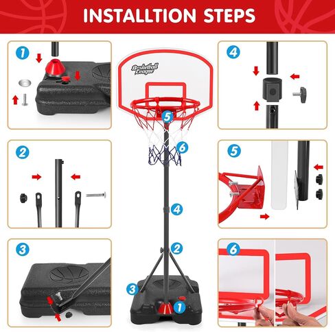 AOKESI Toddler Basketball Hoop Indoor for Age 1-3, Adjustable Mini Basketball Hoop, Kids Basketball Goal Outdoor Sport Poolside Game Birthday Christmas Toys Gifts for Baby Boys Girls 2 3 4 5 in Saudi Arabia