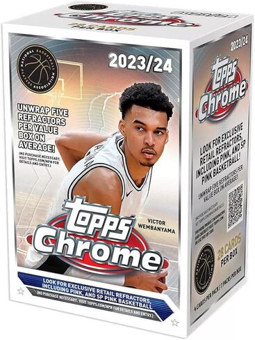 2023-24 Topps Chrome صندوق قيمة بطاقة تداول كرة السلة! فرصة لتوقيعات فيكتور ويمبانياما! in Saudi Arabia