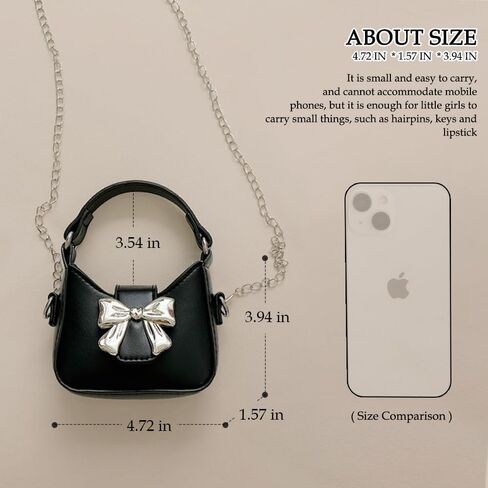 محفظة صغيرة تمر بالجسم، حقيبة كتف بإبزيم مغناطيسي على شكل فيونكة، فكرة هدية رائعة للفتيات الصغيرات in Kuwait