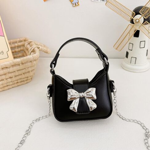 محفظة صغيرة تمر بالجسم، حقيبة كتف بإبزيم مغناطيسي على شكل فيونكة، فكرة هدية رائعة للفتيات الصغيرات in Kuwait