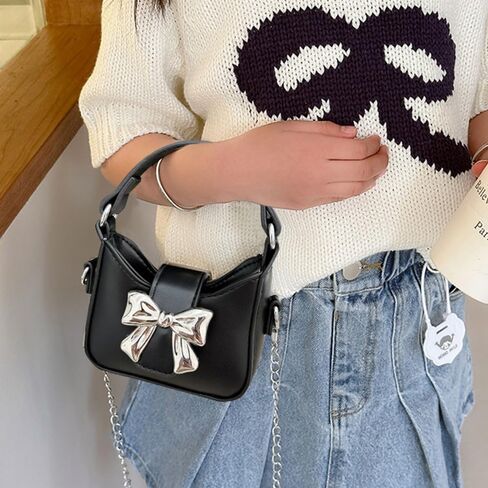 محفظة صغيرة تمر بالجسم، حقيبة كتف بإبزيم مغناطيسي على شكل فيونكة، فكرة هدية رائعة للفتيات الصغيرات in Kuwait