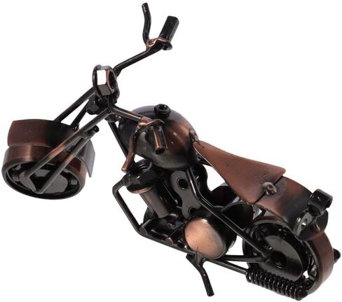 Vintage Metal Motorcycle Sculpture,Unique Birthday Gifts for Motorcycle Lovers,Bronze(E) in Kuwait