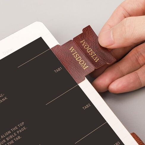 RETTACY Bible Tabs, Leather Bible Tabs, Large Size, Bible Tabs for Men, Bible Study Supplies, 66 Bible Tabs for Old and New Testament, Additional 21 Tabs for Apocrypha, 9 Blank Tabs (Brown) in Kuwait