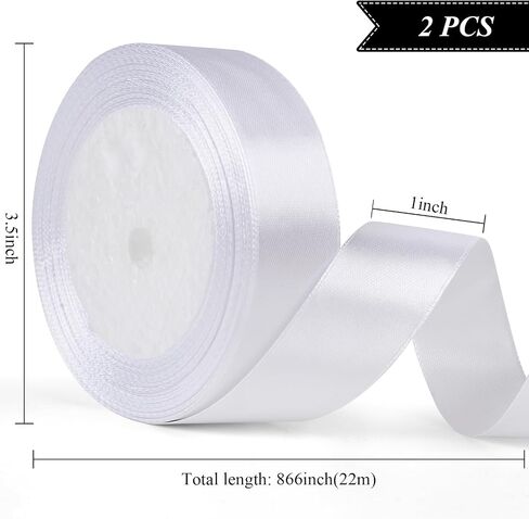 Phinus 2 Roll 1 inch Pink Ribbon, 24 Yards Pink Satin Ribbon, Light Pink Ribbon, Fabric Ribbon for Flower Bouquet, Pink Ribbon for Gift Wrapping, Ribbon Pink for Wedding, Handmade Bows and Craft in Saudi Arabia