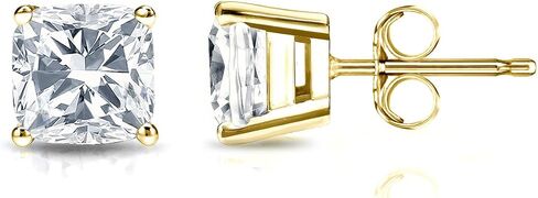 أقراط مرصعة من الذهب الأصفر عيار 14 قيراط مرصعة بالألماس والماس محاكاة تشيكوسلوفاكيا للرجال 4 شقوق (1/2-2cttw، جودة ممتازة) in Saudi Arabia