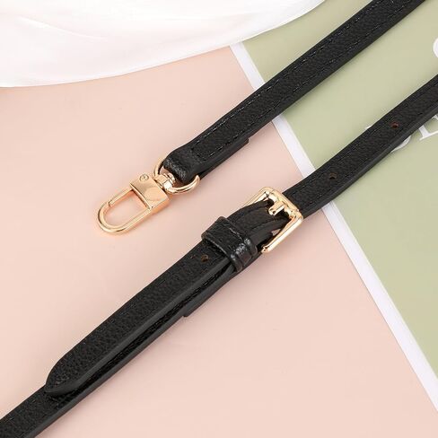 Purse Strap Leather Adjustable Replacement Straps for Handbags Crossbody Shoulder Bag Purse Straps, 40-47 Inch, Black in Saudi Arabia