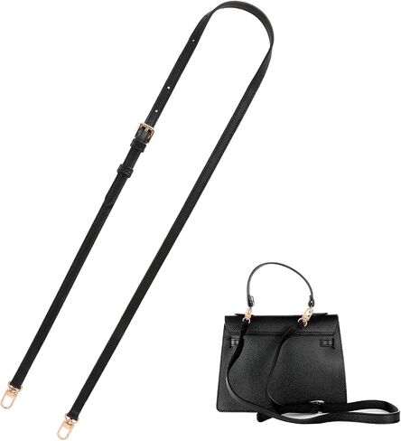 Purse Strap Leather Adjustable Replacement Straps for Handbags Crossbody Shoulder Bag Purse Straps, 40-47 Inch, Black in Saudi Arabia