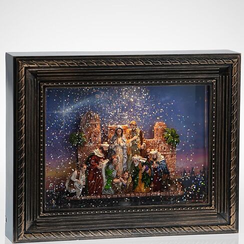 Nativity Christmas Snow Globes, Nativity Scene Indoor Christmas Snow Globe Lantern Decorations, Musical Snow Globe with 6-Hours Timer, Glitter Large Snow Globe - USB & Battery Operated in Saudi Arabia