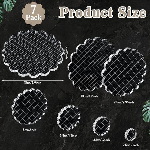 7 Pieces Acrylic Stamp Blocks Set Clear Stamping Blocks Tools with Grid and Grip, Decorative Stamp Blocks for Kids Scrapbooking Crafts Making, DIY Crafts Ornaments in Saudi Arabia