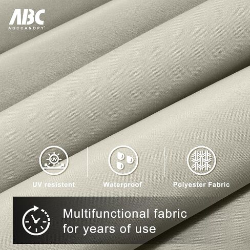 ABCCANOPY 10FT مظلة ناتئ إزاحة مظلات الفناء، مظلة فناء معلقة مع قاعدة متقاطعة وكرنك، مظلة خارجية للحديقة، سطح السفينة، حمام السباحة، ساحة (رمادي داكن) in Kuwait