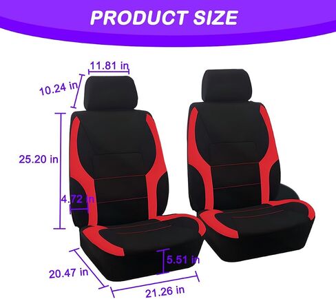 Mandark 4PCS Front Car Seat Covers, Waterproof and Breathable Vehiclce Seat Protector, Comfortable Sponge Seat Cushions, Auto Interior Accessories Universal for SUV, Truck, RV（Gray） in Saudi Arabia