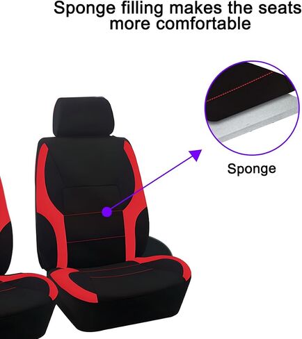 Mandark 4PCS Front Car Seat Covers, Waterproof and Breathable Vehiclce Seat Protector, Comfortable Sponge Seat Cushions, Auto Interior Accessories Universal for SUV, Truck, RV（Gray） in Saudi Arabia