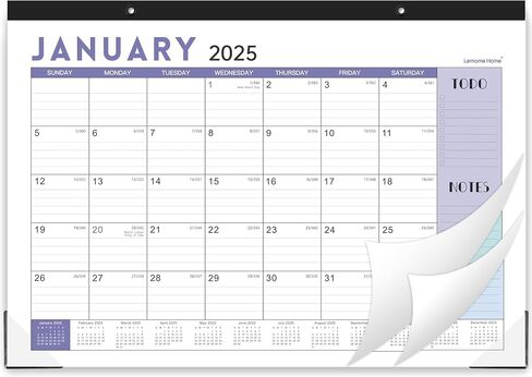 2025 Desk Calendar - Desk Calendar 2025, 12 Monthly Desk/Wall Calendar,16.8" x 12", January 2025 - December 2025, Thick Paper with Corner Protectors, Large Ruled Blocks - Purple in Saudi Arabia