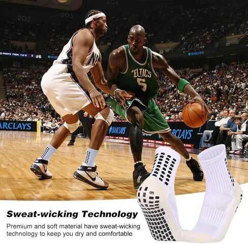 8 Pack Men's Soccer Socks Anti Slip Non-Slip Grip Pads for Football Basketball Sports Grip Soccer Socks in Kuwait