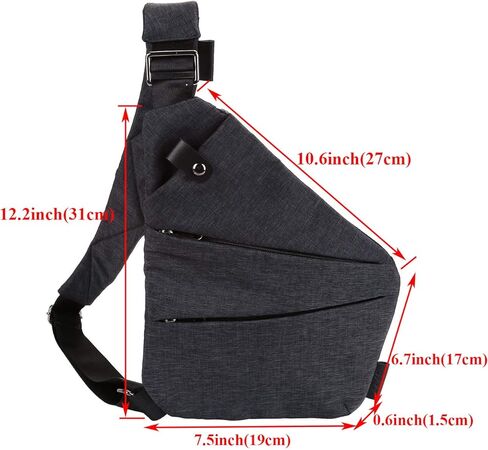 حقيبة FALETO مضادة للسرقة للرجال والنساء، حقيبة ظهر كتف مخفية للأمان على الصدر in Kuwait