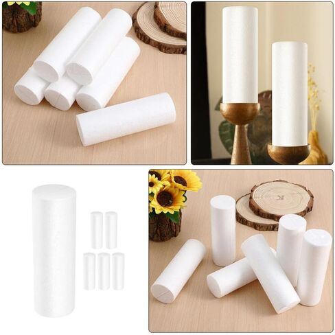 ibasenice اسطوانات عيد الميلاد تزيين - 6PCS اسطوانة رغوة للحرف اليدوية البوليسترين رغوة الطوب الحرفية DIY نحت اللوحة اسطوانات الزهور لعيد الميلاد الحلي 4.9in in Saudi Arabia
