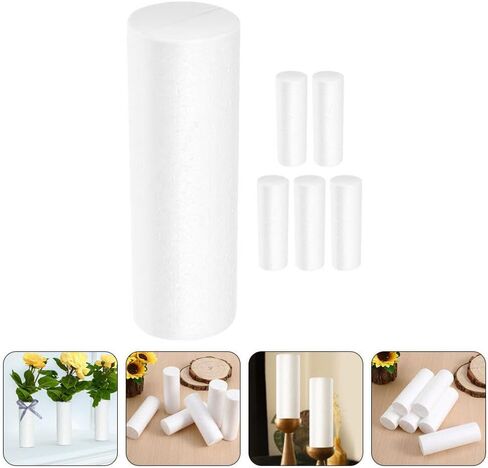 ibasenice اسطوانات عيد الميلاد تزيين - 6PCS اسطوانة رغوة للحرف اليدوية البوليسترين رغوة الطوب الحرفية DIY نحت اللوحة اسطوانات الزهور لعيد الميلاد الحلي 4.9in in Saudi Arabia