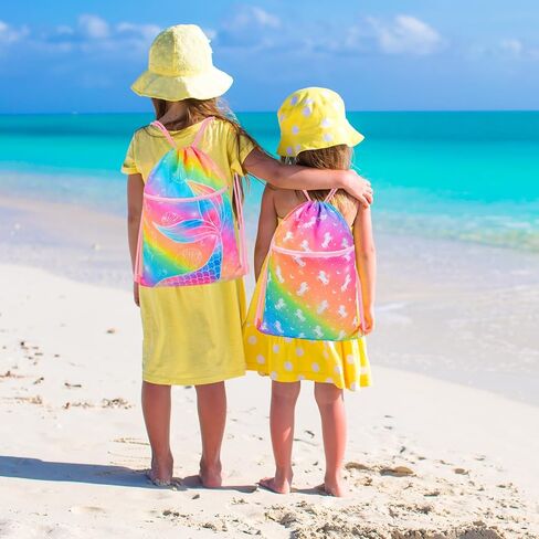 Nidoul Drawstring Backpack Kids Girls Drawstring Bags Draw String Back Bag Cinch Bag for Dance Sports Gym Travel Swim Beach Pool, Mermaid in Saudi Arabia